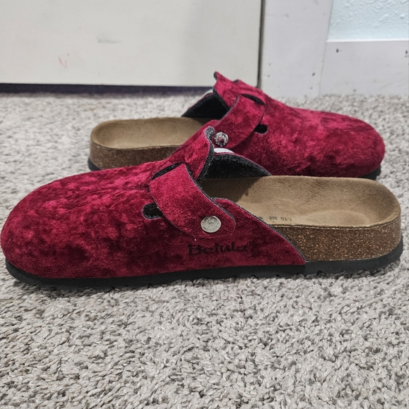 Birkenstock Women's Red Suede Slippers - Picture 3 of 6